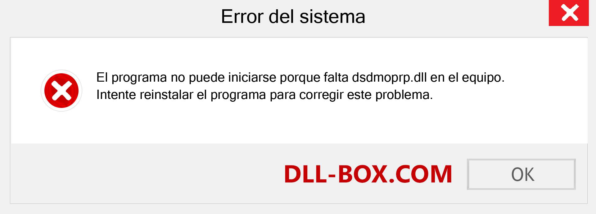 ¿Falta el archivo dsdmoprp.dll ?. Descargar para Windows 7, 8, 10 - Corregir dsdmoprp dll Missing Error en Windows, fotos, imágenes